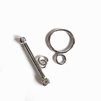 SS PART TOGGLE BAR CLEAR CZ ON ENDS