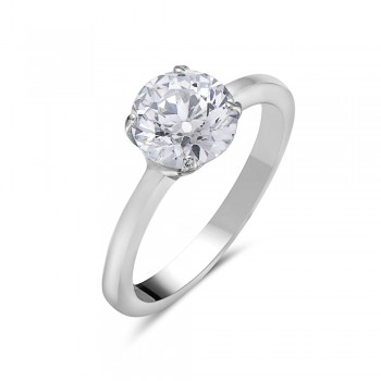 Stainless Steel Ring Engagement Ring Solitaire 7.5